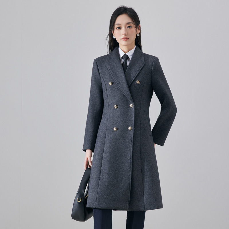 Woolen coat for women's autumn and winter 2025 new fashion style goddess style commuting mid length professional jacket Woolen coat for women's autumn and winter 2025 new fashion style goddess style commuting mid length professional jacket