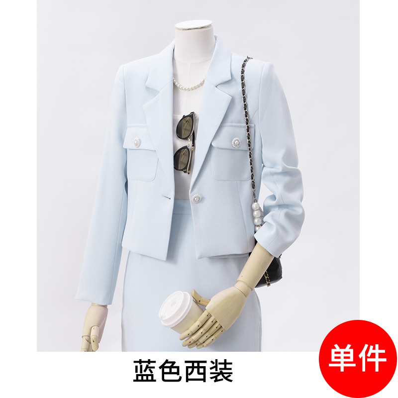 Mingyuan Xiaoxiangfeng temperament short jacket for women in early autumn 2025 fashion Korean version casual versatile commuting suit set Mingyuan Xiaoxiangfeng temperament short jacket for women in early autumn 2025 fashion Korean version casual versatile commuting suit set