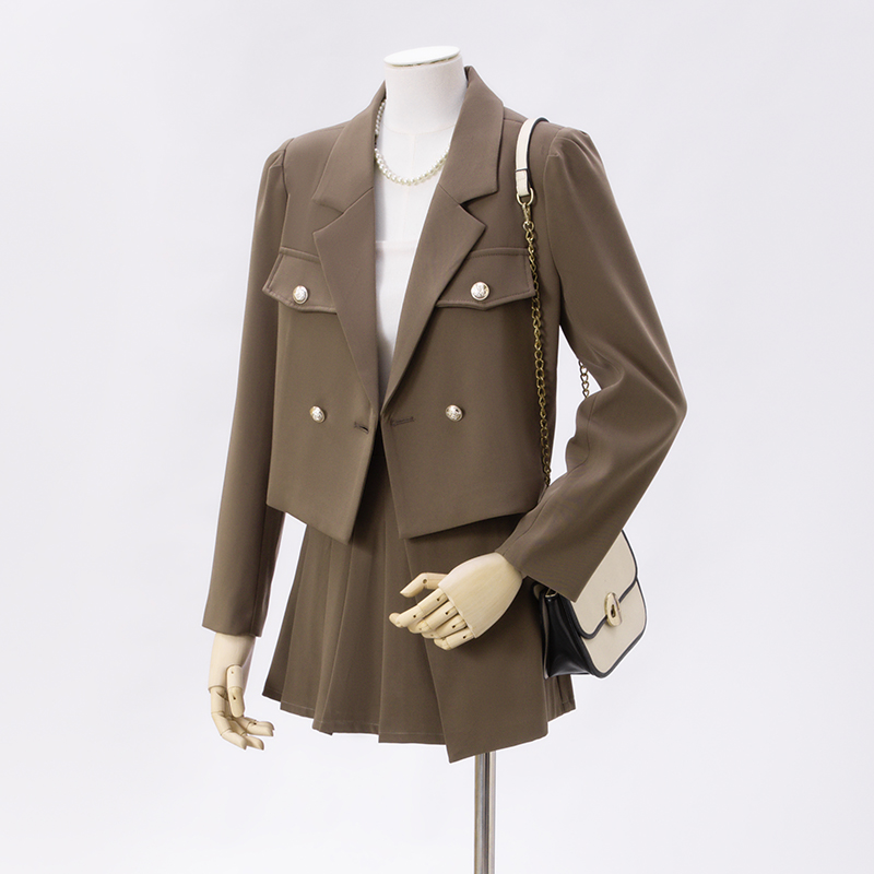 2025 Short Suit Set for Women's Autumn New Fashionable and Simple Style Goddess Style Commuter Professional Suit Coat