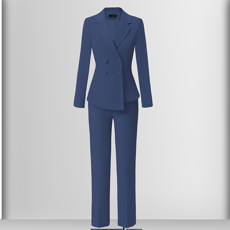 High end professional women's clothing temperament double breasted suit jacket for women's autumn slimming and commuting formal suit set High end professional women's clothing temperament double breasted suit jacket for women's autumn slimming and commuting formal suit set