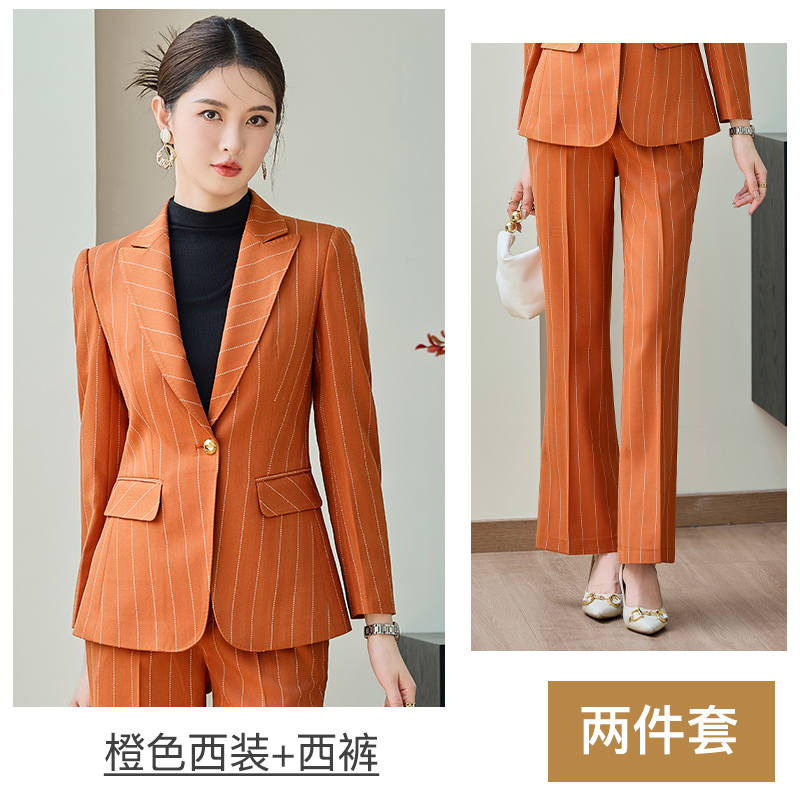 Temperament striped suit for women in autumn and winter, slim fit and slimming, one button commuting formal suit, professional work suit Temperament striped suit for women in autumn and winter, slim fit and slimming, one button commuting formal suit, professional work suit