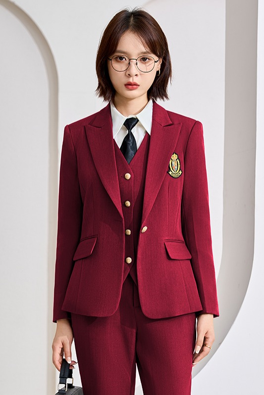 Campus party British style uniform suit jacket autumn outfit simple and capable temperament suit vest pants three piece set Campus party British style uniform suit jacket autumn outfit simple and capable temperament suit vest pants three piece set