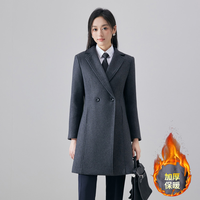 Winter thick and warm woolen coat for women, 2023 new high-end goddess style temperament slim fit long sleeved coat