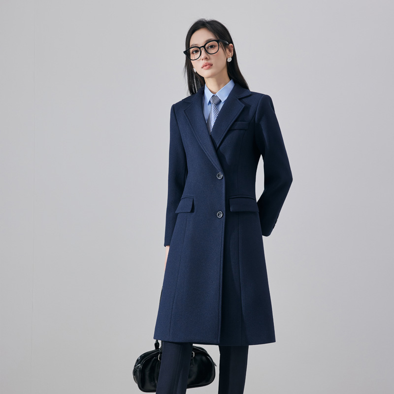 Cotton thickened woolen coat for women in autumn and winter 2025, fashionable and simple temperament, goddess style commuting mid length jacket Cotton thickened woolen coat for women in autumn and winter 2025, fashionable and simple temperament, goddess style commuting mid length jacket