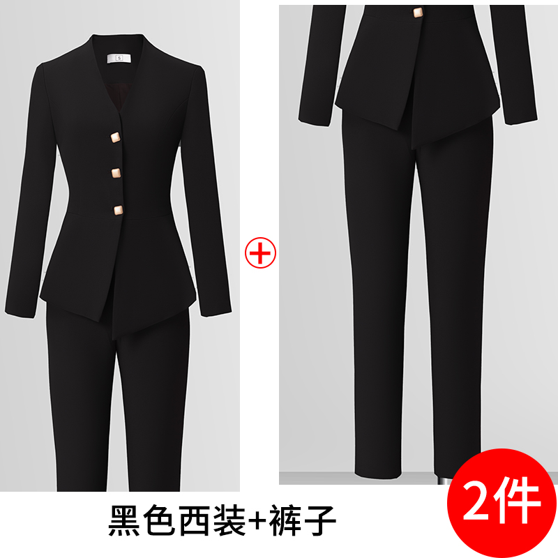 Temperament V-neck gray suit for women, 2025 autumn new style, simple and efficient commuting formal suit, high-end feel suit Temperament V-neck gray suit for women, 2025 autumn new style, simple and efficient commuting formal suit, high-end feel suit