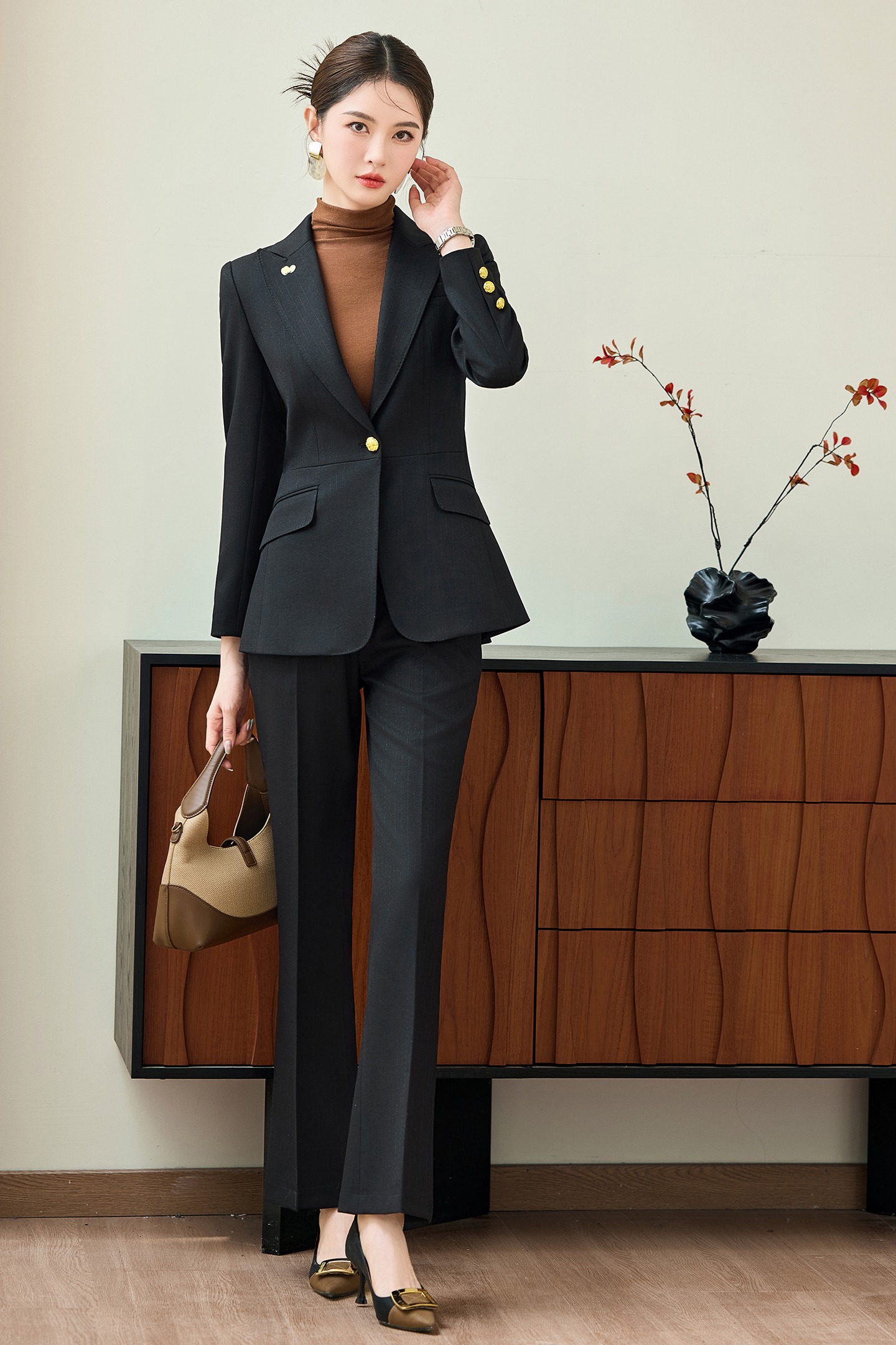 Wedding host, professional formal suit, women's 2025 autumn new style slim fit one button commuting work uniform Wedding host, professional formal suit, women's 2025 autumn new style slim fit one button commuting work uniform