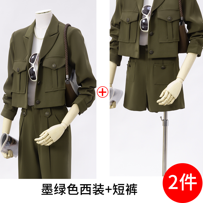 2025 autumn short suit set, women's unique design, niche temperament, goddess style commuting professional work clothes 2025 autumn short suit set, women's unique design, niche temperament, goddess style commuting professional work clothes