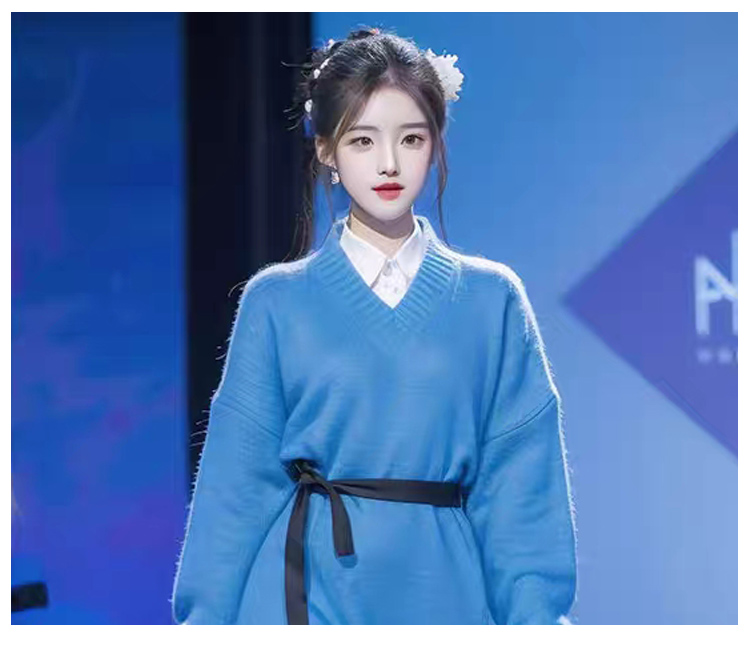 Original Quality New Chinese Style Hanfu Splicing Sweater Set Original Quality New Chinese Style Hanfu Splicing Sweater Set