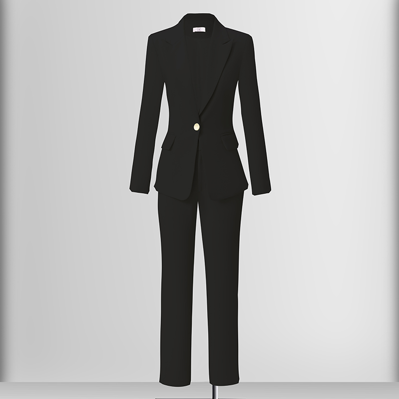 Broadcasting host professional formal work clothes suit jacket women's autumn new slim fit one button suit set Broadcasting host professional formal work clothes suit jacket women's autumn new slim fit one button suit set