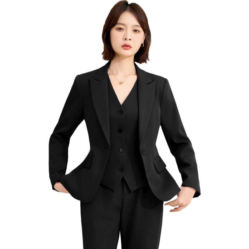 Professional formal suit, vest pants, three piece set, women's autumn slim fit, slimming temperament, goddess style commuting work clothes Professional formal suit, vest pants, three piece set, women's autumn slim fit, slimming temperament, goddess style commuting work clothes