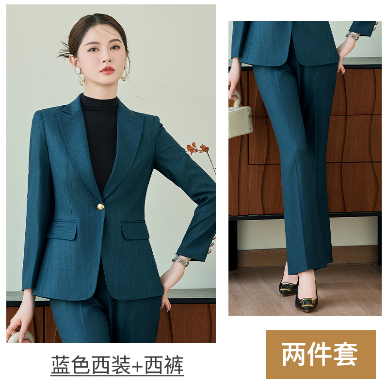 Temperament striped suit for women in autumn and winter, slim fit and slimming, one button commuting formal suit, professional work suit Temperament striped suit for women in autumn and winter, slim fit and slimming, one button commuting formal suit, professional work suit