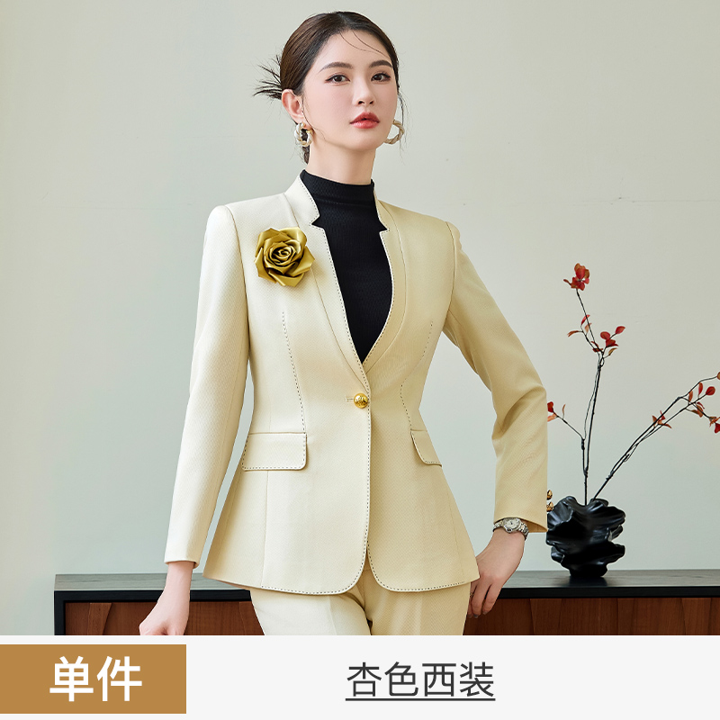 2025 temperament high-end collarless suit for women in autumn, slim fit and slimming, one button commuting formal suit, professional suit 2025 temperament high-end collarless suit for women in autumn, slim fit and slimming, one button commuting formal suit, professional suit