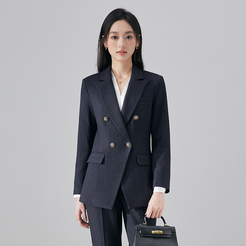 Commuting formal suit striped suit for women 2025 autumn and winter, slim fit temperament goddess style professional work suit Commuting formal suit striped suit for women 2025 autumn and winter, slim fit temperament goddess style professional work suit
