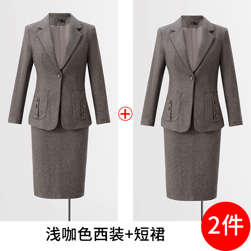 Woolen suit set for women in autumn and winter of 2025, new style, simple and capable, slim fit and slimming temperament, commuting long sleeved suit Woolen suit set for women in autumn and winter of 2025, new style, simple and capable, slim fit and slimming temperament, commuting long sleeved suit