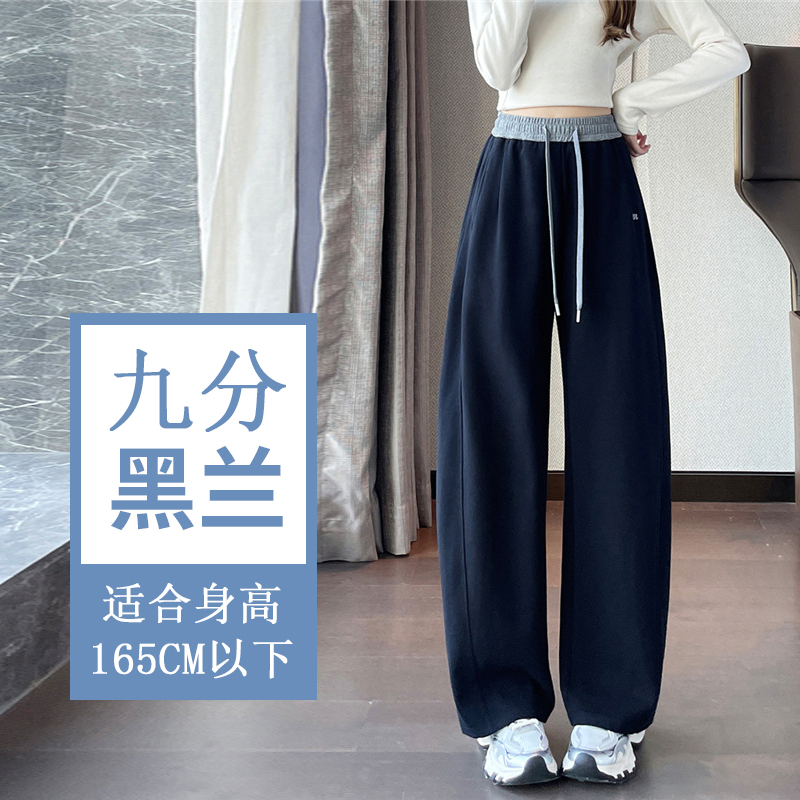 Women's winter new style of warm and elastic waisted sports pants with added velvet and thickening, simple and capable temperament, versatile wide leg pants for commuting Women's winter new style of warm and elastic waisted sports pants with added velvet and thickening, simple and capable temperament, versatile wide leg pants for commuting