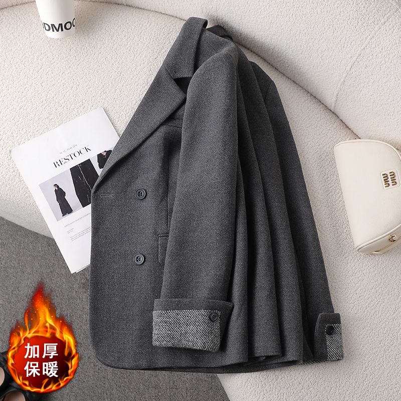 Cotton warm suit jacket for women in winter 2025, new casual versatile OL commuting versatile long sleeved professional suit Cotton warm suit jacket for women in winter 2025, new casual versatile OL commuting versatile long sleeved professional suit
