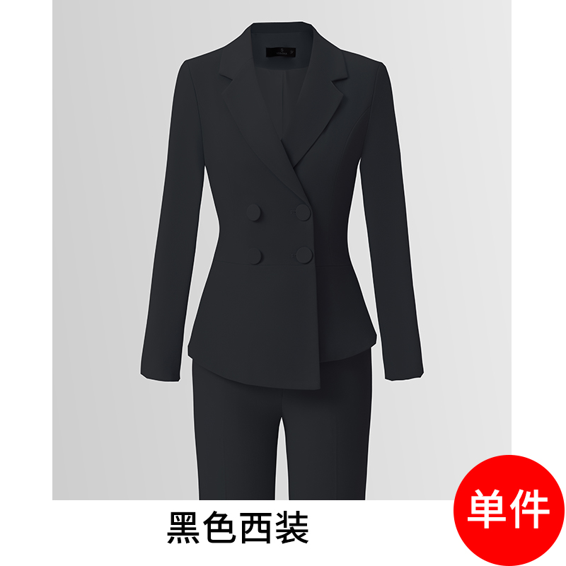 High end professional women's clothing temperament double breasted suit jacket for women's autumn slimming and commuting formal suit set High end professional women's clothing temperament double breasted suit jacket for women's autumn slimming and commuting formal suit set