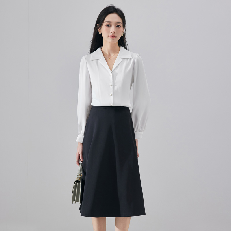 Fashionable Western style collar shirt for women in autumn 2025, new fashionable temperament OL casual versatile commuting long sleeved shirt Fashionable Western style collar shirt for women in autumn 2025, new fashionable temperament OL casual versatile commuting long sleeved shirt