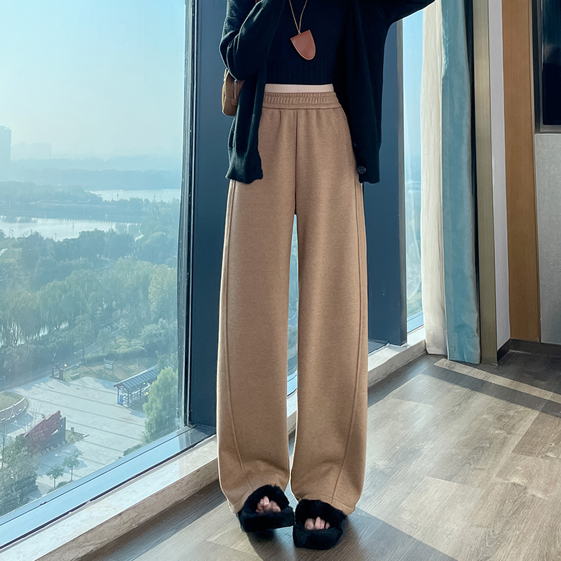 Wool wide leg pants for women in autumn and winter of 2025, fashionable and simple temperament, versatile for commuting, and thick woolen warm casual pants Wool wide leg pants for women in autumn and winter of 2025, fashionable and simple temperament, versatile for commuting, and thick woolen warm casual pants