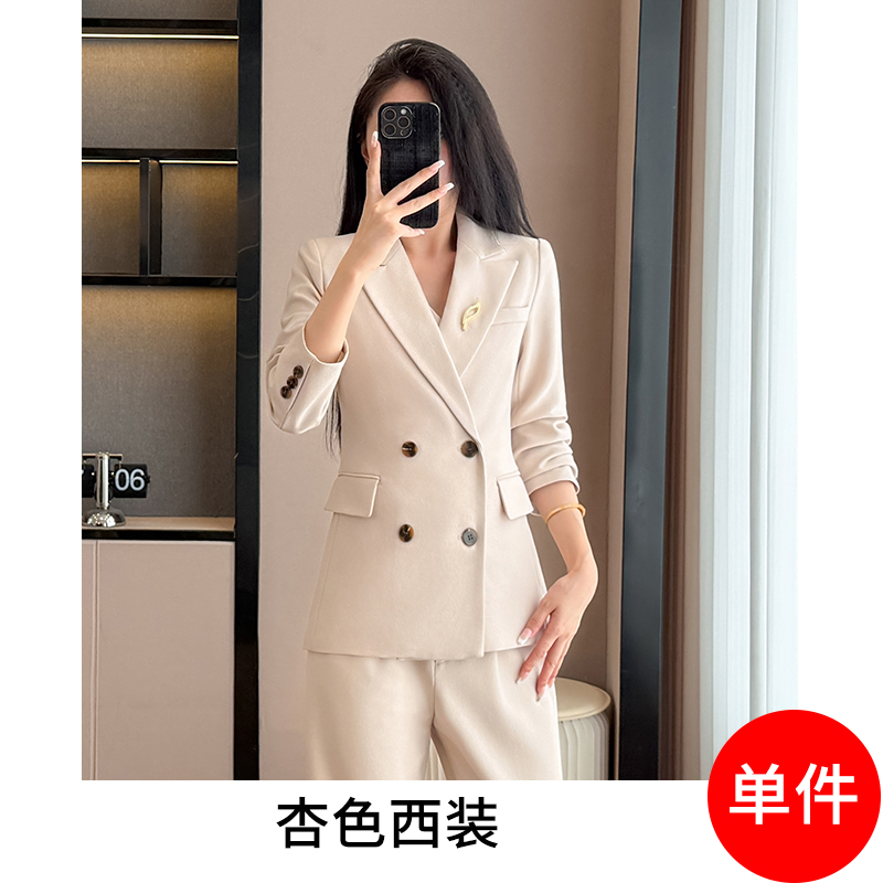 Apricot colored suit, vest, pants, three piece set, professional women's clothing, 2025 autumn new design, high-end commuting formal wear Apricot colored suit, vest, pants, three piece set, professional women's clothing, 2025 autumn new design, high-end commuting formal wear
