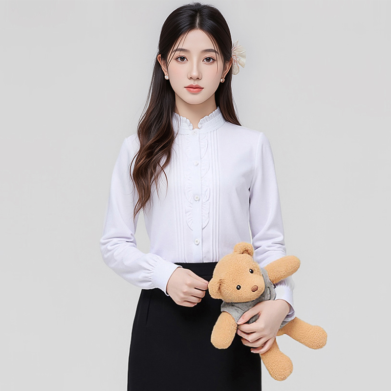 Temperament goddess style commuting versatile blue shirt small shirt women's early autumn new design sense niche casual shirt trend Temperament goddess style commuting versatile blue shirt small shirt women's early autumn new design sense niche casual shirt trend
