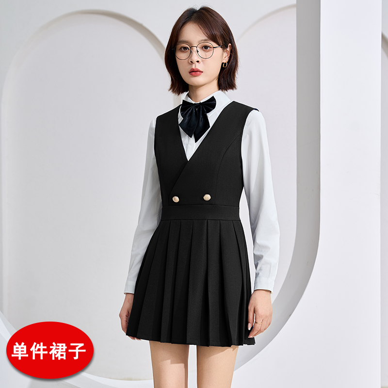 College style commuting versatile sleeveless vest dress for women, 2025 early autumn new design, niche temperament, V-neck skirt College style commuting versatile sleeveless vest dress for women, 2025 early autumn new design, niche temperament, V-neck skirt