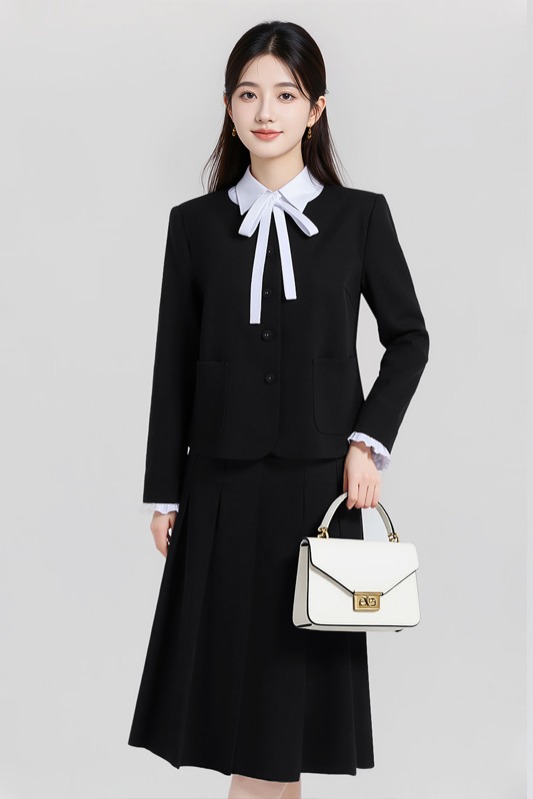 Temperament round neck gray suit for women, autumn new style, simple and capable, goddess style commuting formal wear, long sleeved suit Temperament round neck gray suit for women, autumn new style, simple and capable, goddess style commuting formal wear, long sleeved suit