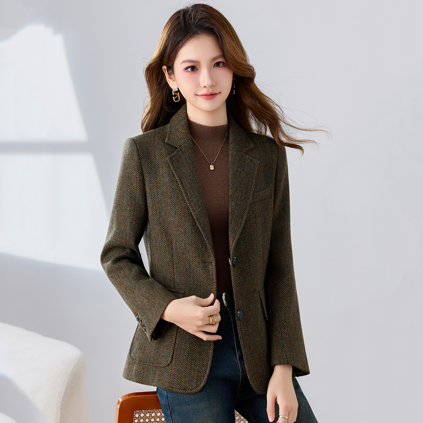 Wool suit jacket for women in autumn and winter, new high-end style, goddess style, commuting formal wear, professional workwear suit Wool suit jacket for women in autumn and winter, new high-end style, goddess style, commuting formal wear, professional workwear suit