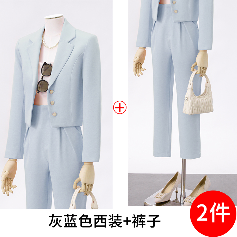 Small single breasted short suit jacket for women in autumn, simple and capable temperament, goddess style suit set Small single breasted short suit jacket for women in autumn, simple and capable temperament, goddess style suit set