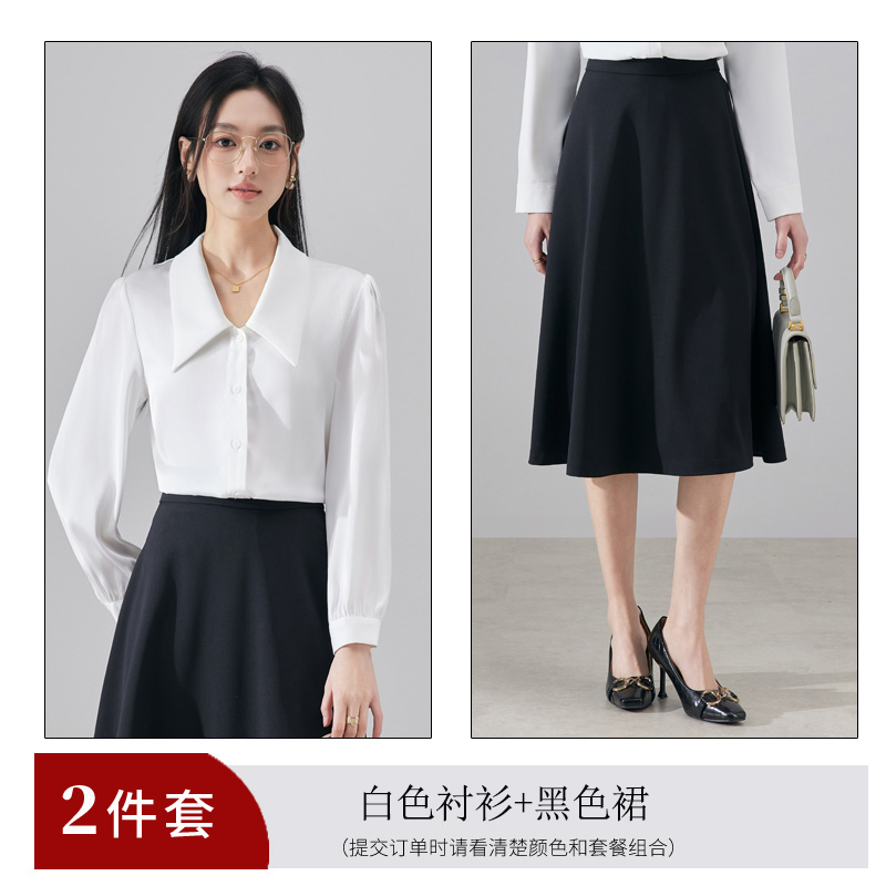 Temperament Collar Blue Shirt Women's 2025 Autumn New Fashion Simple OL Casual Versatile Commuter Long Sleeve Shirt Temperament Collar Blue Shirt Women's 2025 Autumn New Fashion Simple OL Casual Versatile Commuter Long Sleeve Shirt