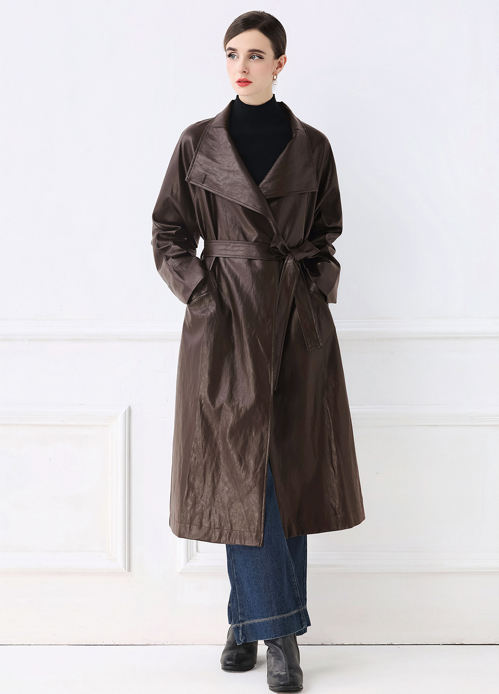 Realistic shooting of simple and cool PU leather windbreaker, retro leather jacket Realistic shooting of simple and cool PU leather windbreaker, retro leather jacket