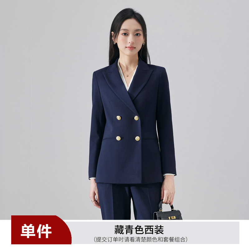 High end professional women's double breasted suit set for autumn and winter 2025, simple and capable temperament, goddess style commuting suit High end professional women's double breasted suit set for autumn and winter 2025, simple and capable temperament, goddess style commuting suit