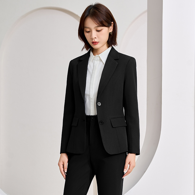 Professional work clothes, long sleeved suit jacket, women's autumn new style, simple and capable temperament, goddess style suit two-piece set Professional work clothes, long sleeved suit jacket, women's autumn new style, simple and capable temperament, goddess style suit two-piece set