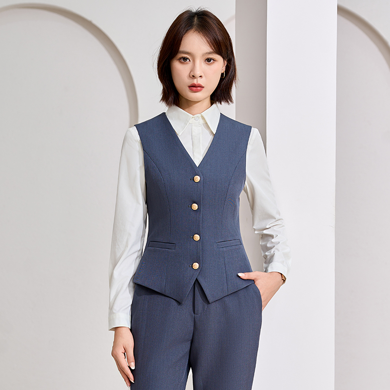 Professional work clothes V-neck vest set for women in autumn 2025, slim fit and slimming commuting formal wear, single breasted vest