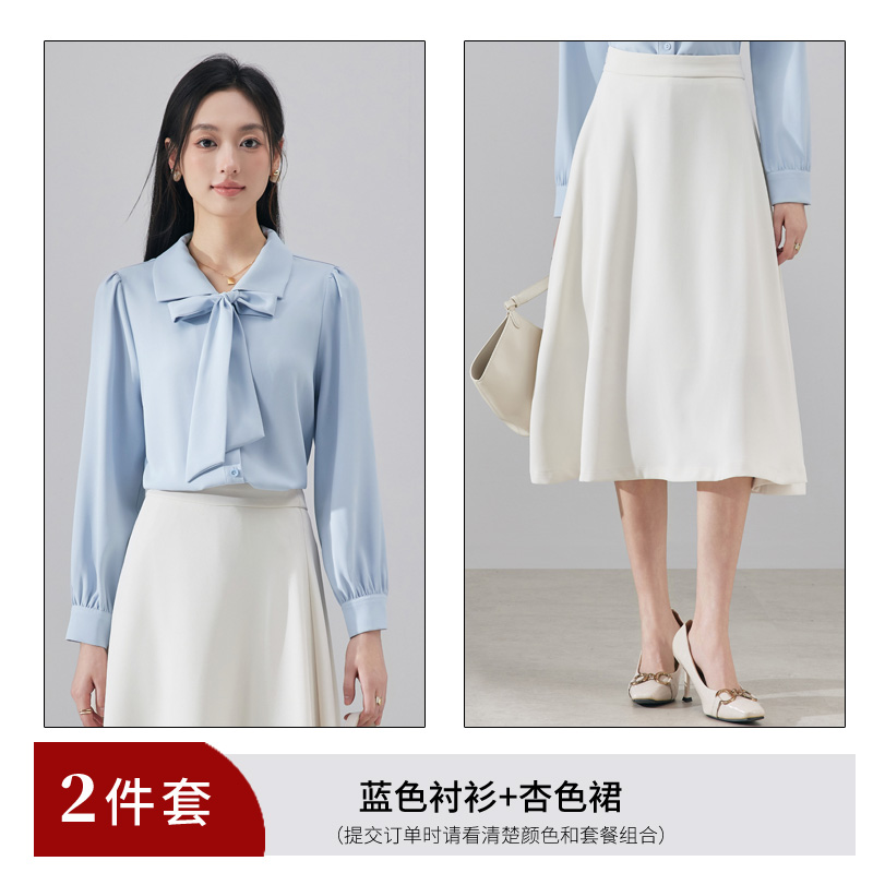 Design sense, niche temperament, ribbon shirt, dress, women's autumn new style, fashionable, simple, western-style, age reducing versatile shirt Design sense, niche temperament, ribbon shirt, dress, women's autumn new style, fashionable, simple, western-style, age reducing versatile shirt