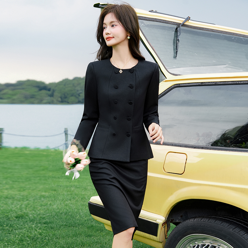 Mingyuan Xiaoxiangfeng Double breasted Short Coat for Women 2025 Early Autumn New Fashion Korean Style Goddess Style Two Piece Set Mingyuan Xiaoxiangfeng Double breasted Short Coat for Women 2025 Early Autumn New Fashion Korean Style Goddess Style Two Piece Set