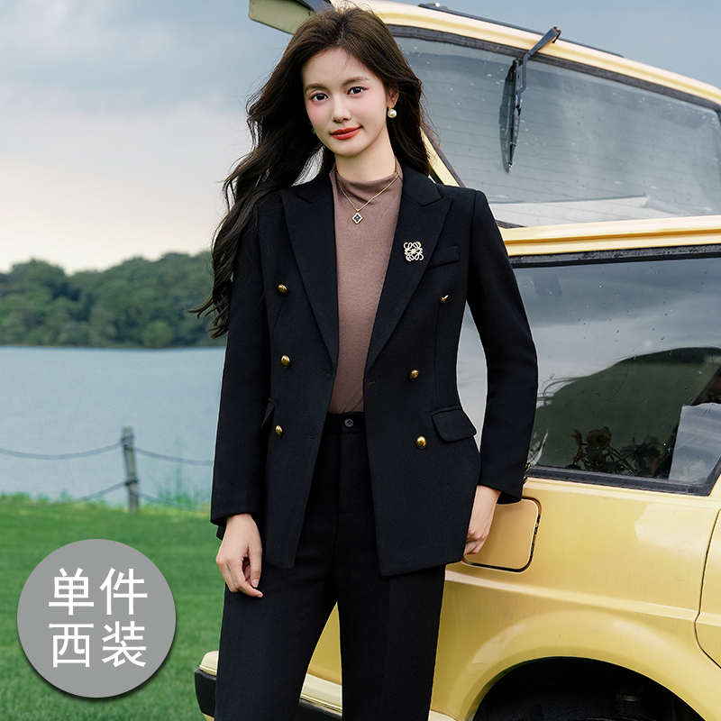 2025 simple and efficient double breasted suit set for women's autumn new style, with a stylish and high-end professional small suit design 2025 simple and efficient double breasted suit set for women's autumn new style, with a stylish and high-end professional small suit design
