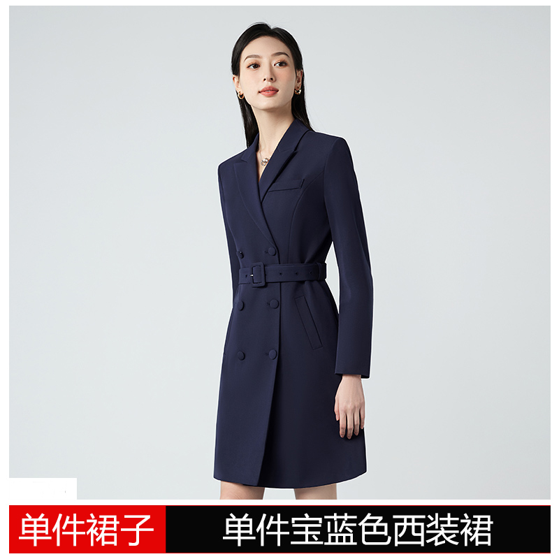 Wearing a waistband and cinching the waist to show off a slim dress for women in the early autumn of 2025, a new high-end style with a dual breasted commuting suit skirt Wearing a waistband and cinching the waist to show off a slim dress for women in the early autumn of 2025, a new high-end style with a dual breasted commuting suit skirt