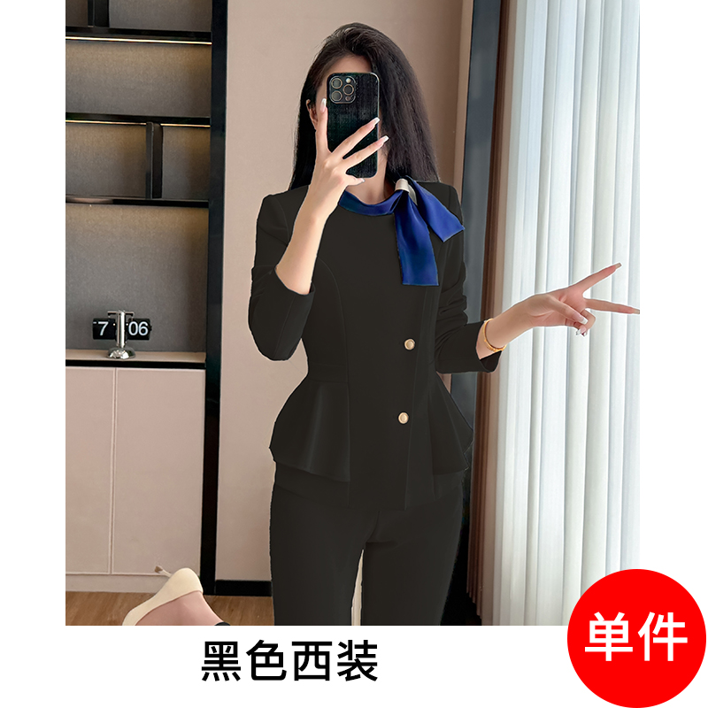 Hotel front desk receptionist professional formal suit set for women 2025 autumn new style slim fit and slimming work clothes Hotel front desk receptionist professional formal suit set for women 2025 autumn new style slim fit and slimming work clothes
