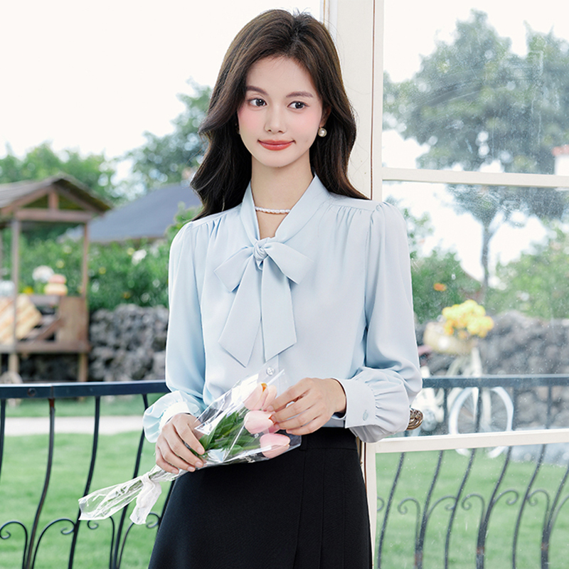 Design sense, niche temperament, lace up shirt, women's 2025 early autumn new style, fashionable, simple, casual, versatile shirt Design sense, niche temperament, lace up shirt, women's 2025 early autumn new style, fashionable, simple, casual, versatile shirt