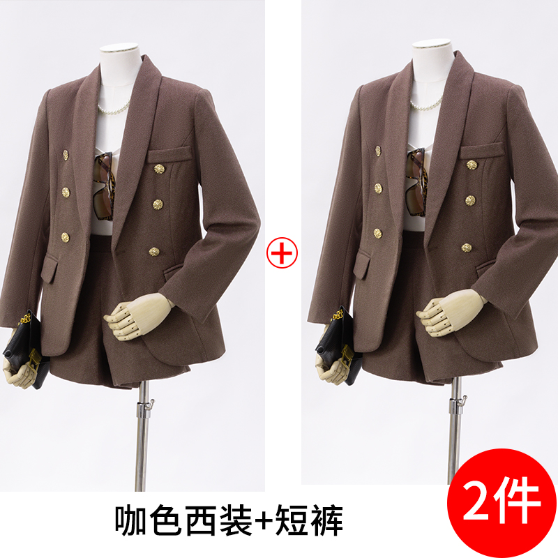 Advanced coffee colored suit set for women in autumn and winter of 2025, new simple and capable temperament, goddess style commuting suit Advanced coffee colored suit set for women in autumn and winter of 2025, new simple and capable temperament, goddess style commuting suit