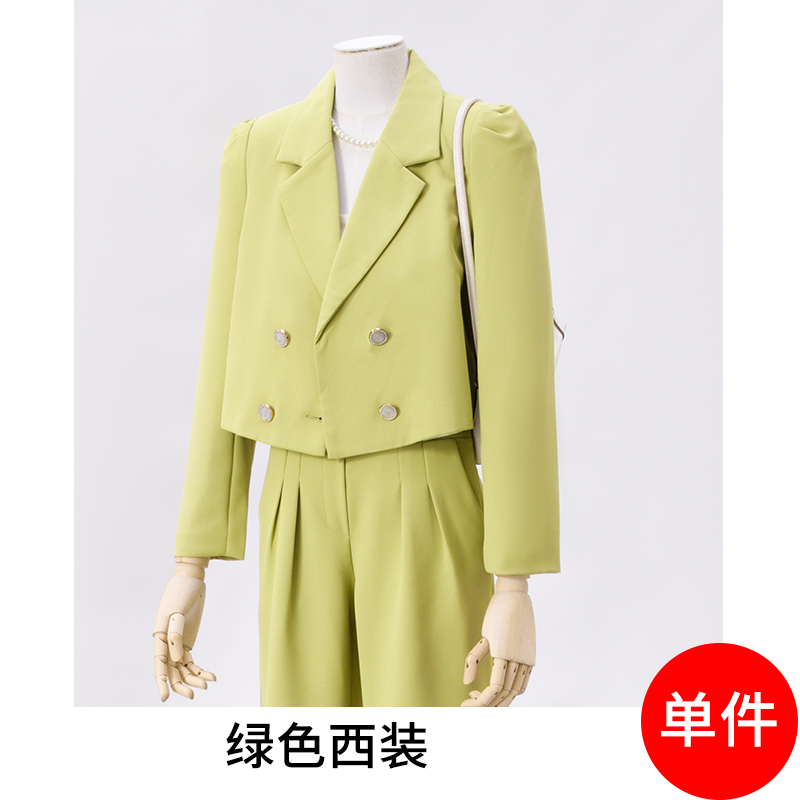 Small double breasted suit set for women in early autumn 2025, fashionable and minimalist design, niche temperament suit Small double breasted suit set for women in early autumn 2025, fashionable and minimalist design, niche temperament suit