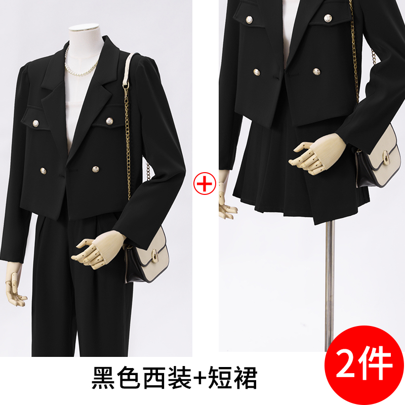 2025 Short Suit Set for Women's Autumn New Fashionable and Simple Style Goddess Style Commuter Professional Suit Coat 2025 Short Suit Set for Women's Autumn New Fashionable and Simple Style Goddess Style Commuter Professional Suit Coat