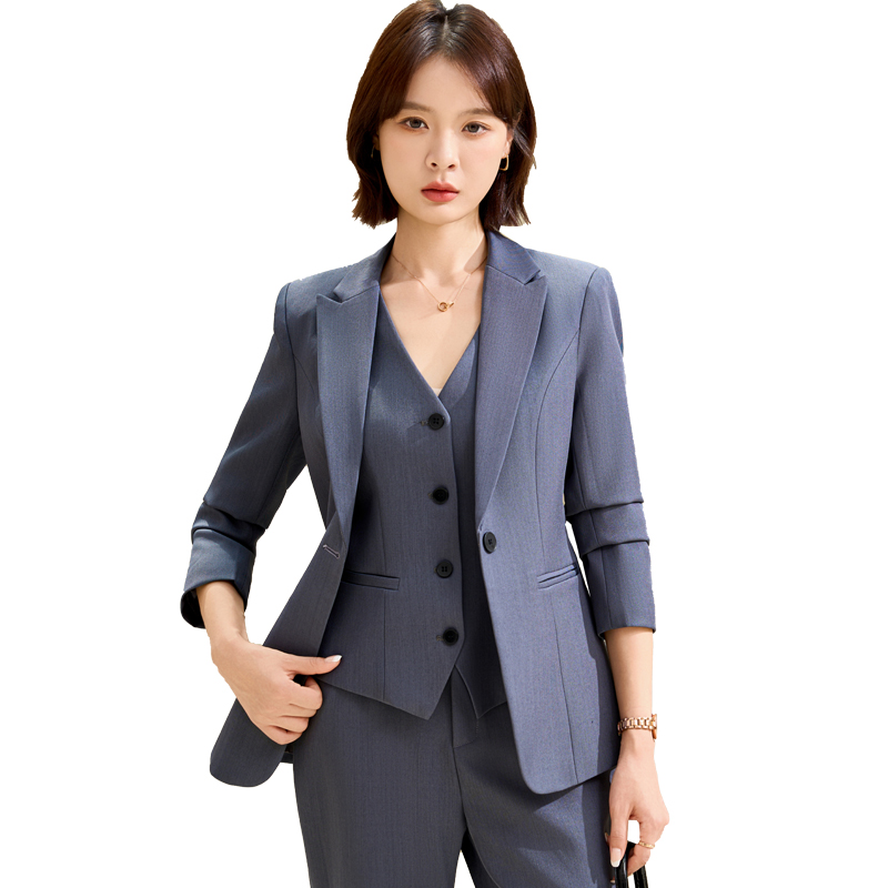 Workplace formal attire, professional suit, vest pants set, women's autumn slim fit, slimming temperament, commuting work clothes Workplace formal attire, professional suit, vest pants set, women's autumn slim fit, slimming temperament, commuting work clothes