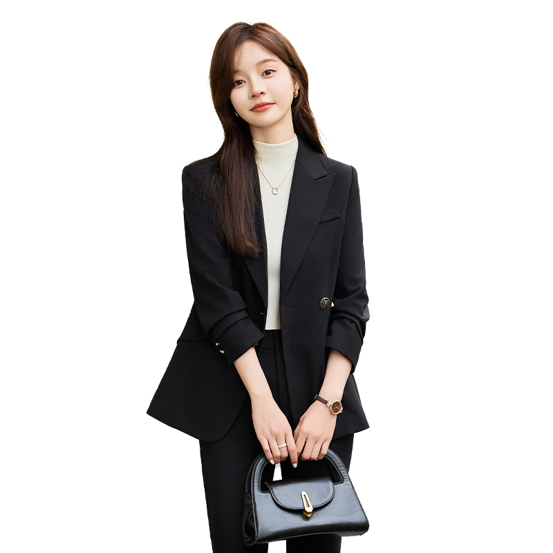 Unique design sense, rear split suit for women, autumn and winter new item, one button slim fit commuting workwear, wool suit Unique design sense, rear split suit for women, autumn and winter new item, one button slim fit commuting workwear, wool suit