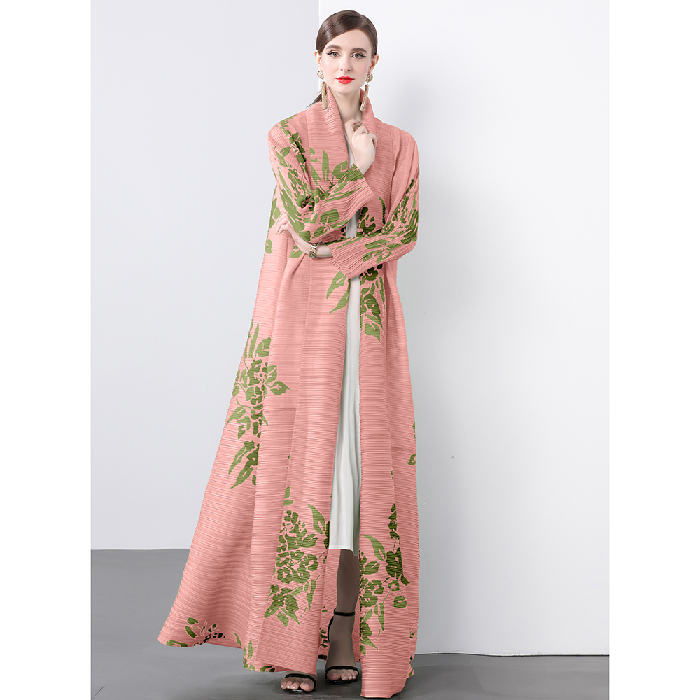 Factory direct sales of Miyake pleated loose plus size printed dress jacket Factory direct sales of Miyake pleated loose plus size printed dress jacket