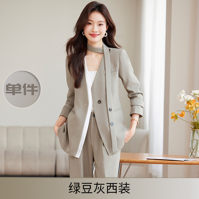 Fashionable Korean style suit set for women in spring 2025, fashionable and stylish casual long sleeved suit jacket, solid color Fashionable Korean style suit set for women in spring 2025, fashionable and stylish casual long sleeved suit jacket, solid color