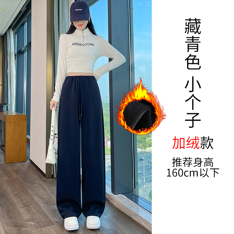 Velvet thickened warm sports pants for women in autumn and winter 2025, fashionable and simple temperament, elastic waisted commuting casual pants Velvet thickened warm sports pants for women in autumn and winter 2025, fashionable and simple temperament, elastic waisted commuting casual pants