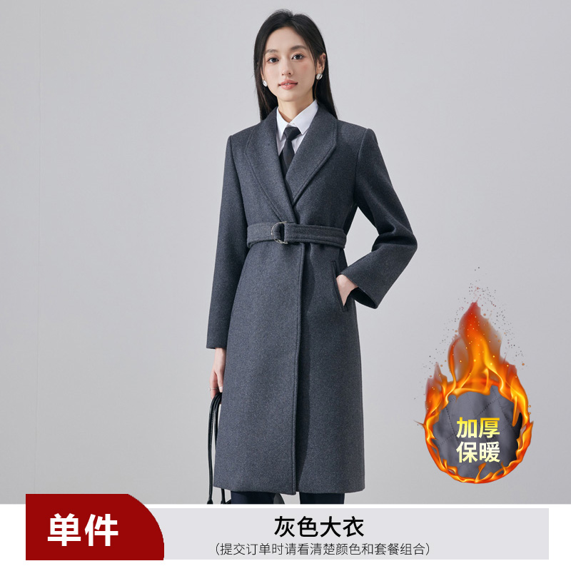 Thickened woolen coat for women in autumn and winter, with a high-end feel and slim fit, exuding a goddess like aura for commuting and professional long sleeved coats Thickened woolen coat for women in autumn and winter, with a high-end feel and slim fit, exuding a goddess like aura for commuting and professional long sleeved coats