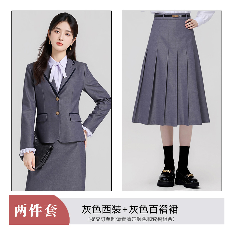British style gray suit for women in autumn 2025, new design with a niche temperament, college style long sleeved suit British style gray suit for women in autumn 2025, new design with a niche temperament, college style long sleeved suit